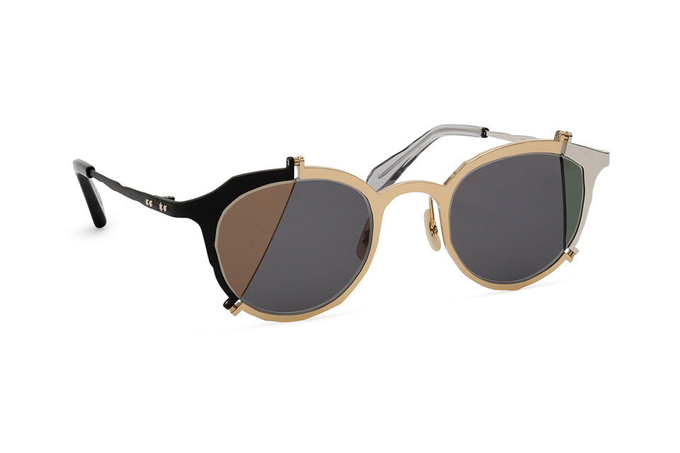 MASAHIRO MARUYAMA MM0049 BROKEN BLK GLD SIL 47 SUNGLASSES