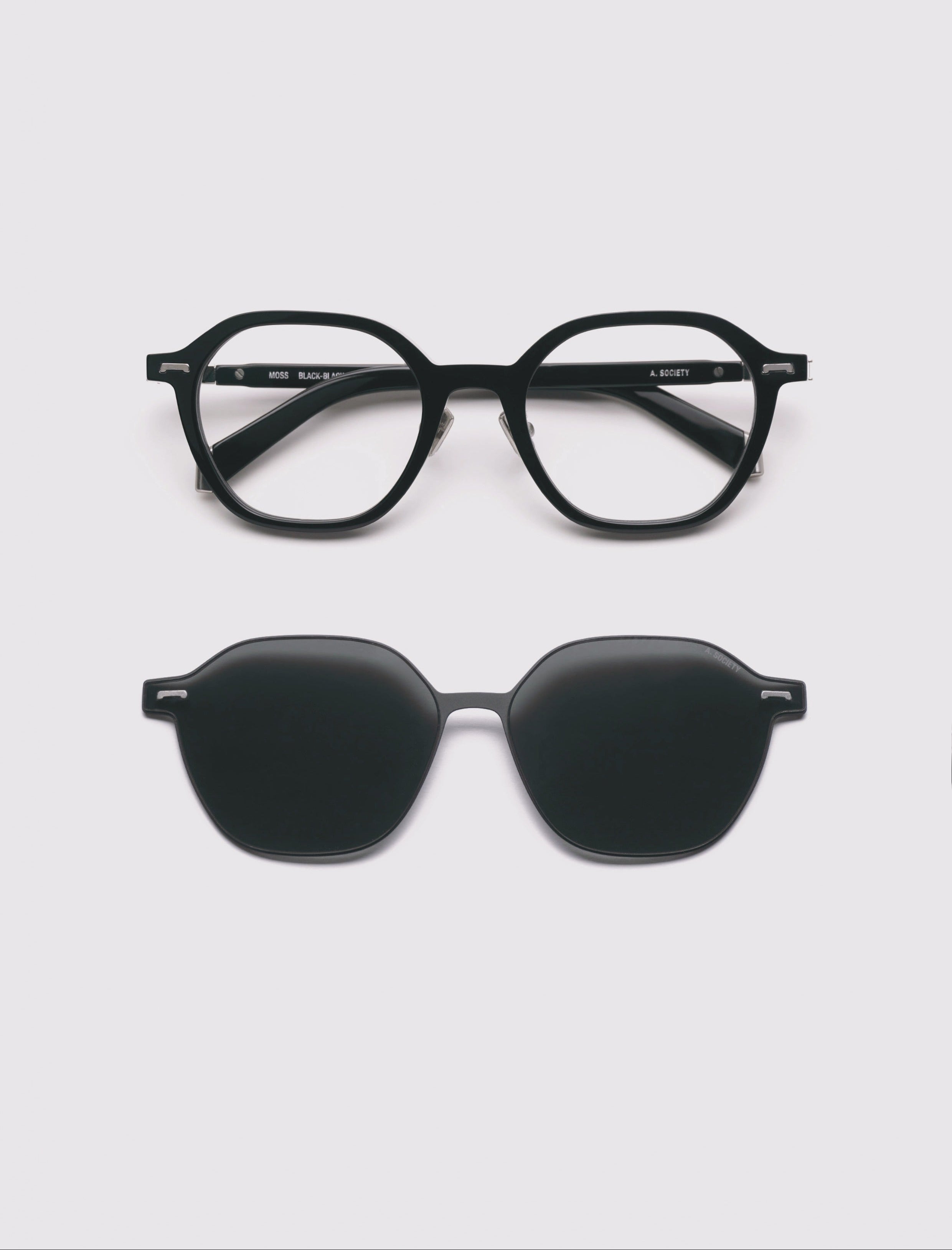 A SOCIETY MOSS CLIPON BLACK BLACK 51 SUNGLASSES