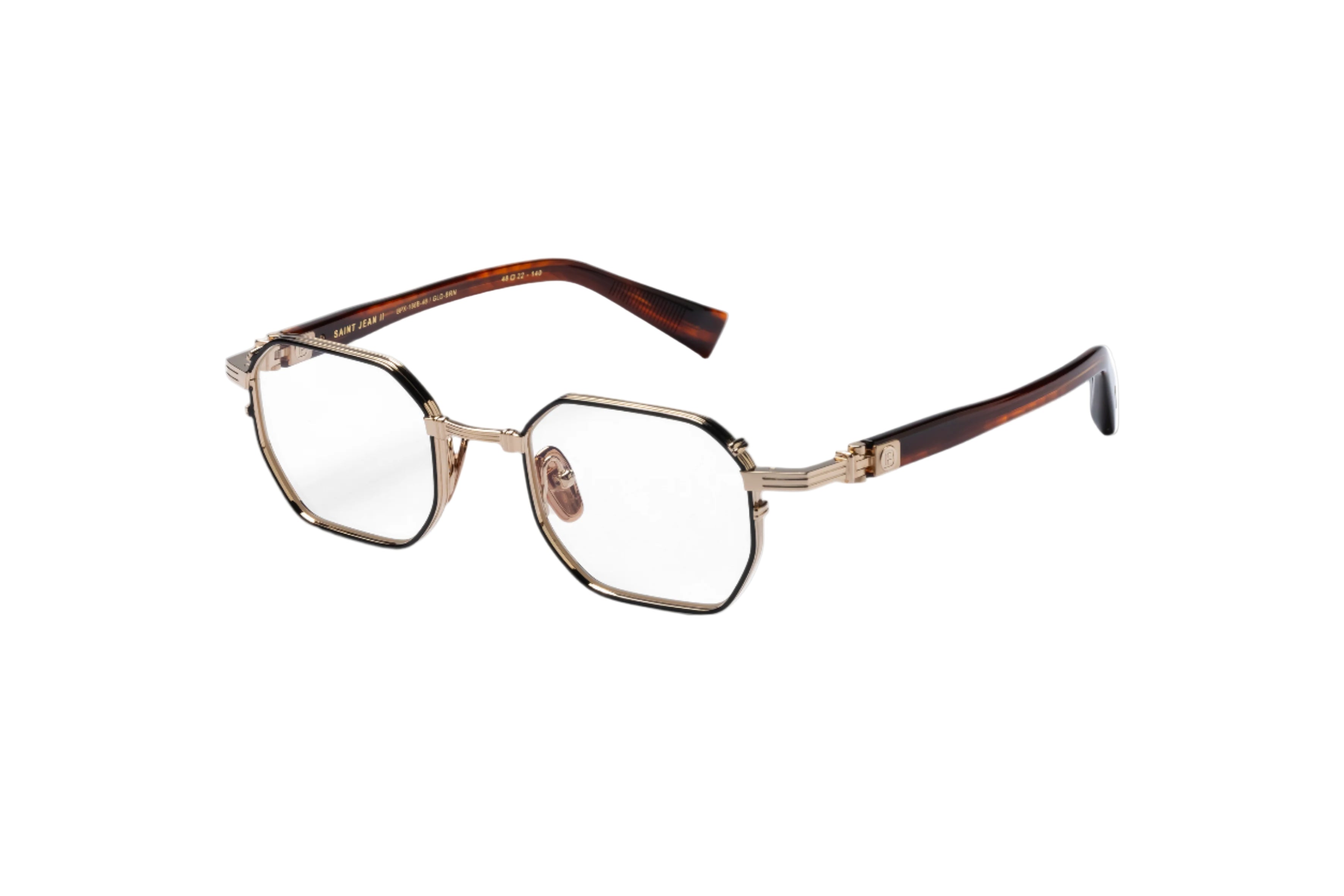 BALMAIN BPX166B SAINT JEAN II GLD BRN 48 FRAME