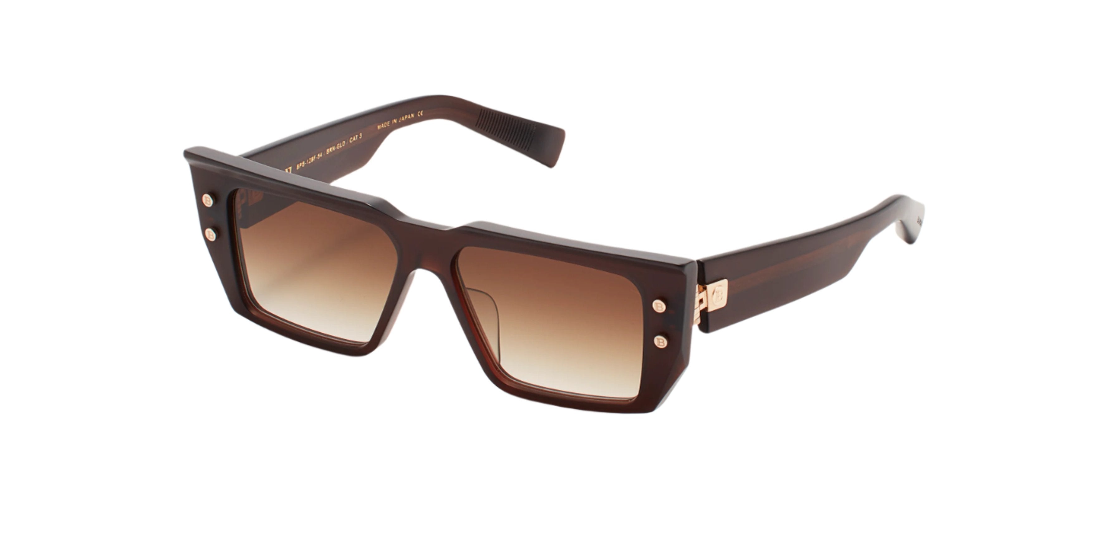 BALMAIN BPS128F B-VI BRN GLD 54 SUNGLASSES