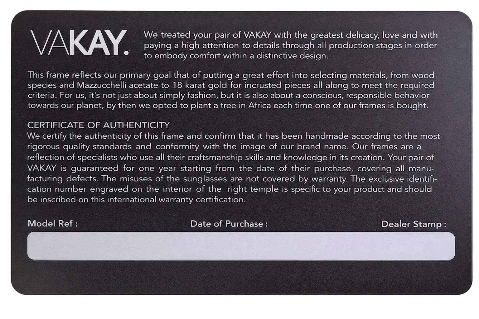 VAKAY RIMLESS H3.1 VA 235569 NA FRAME