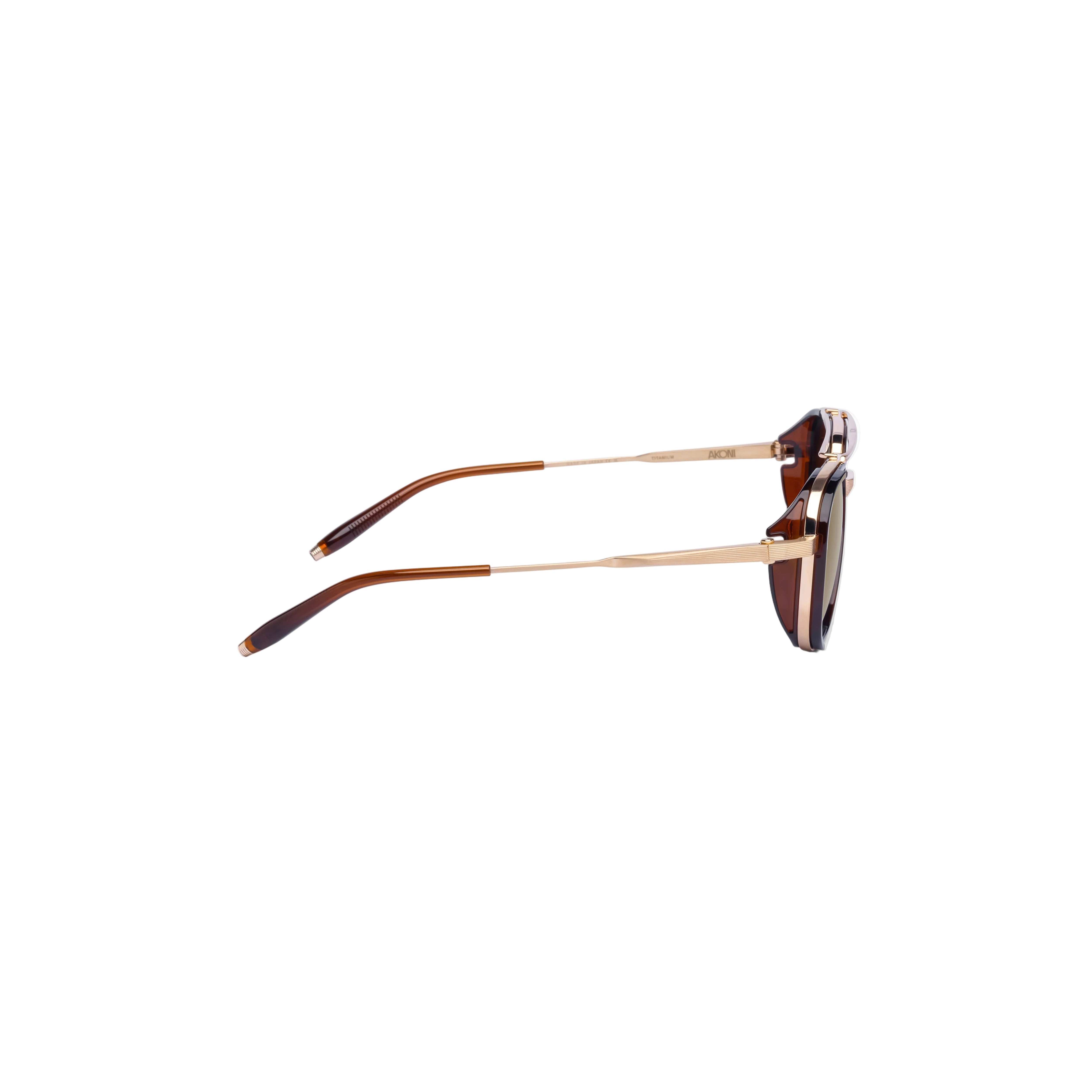 AKONI AKS525C SPITZER GLD BRN 54 SUNGLASSES