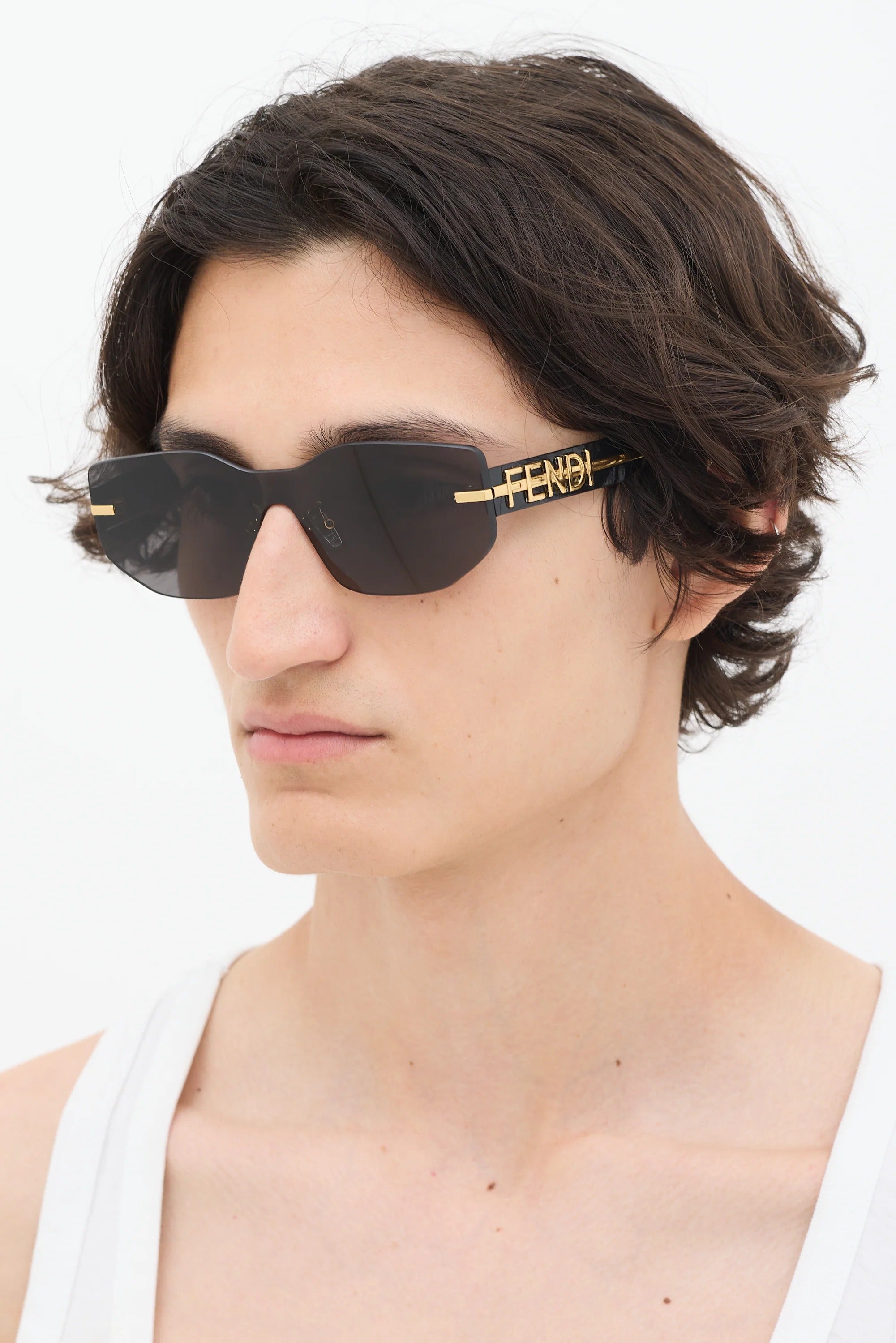 FENDI FE40066U 31W 0002 Rimless 140 140 Composite Plastic + Metal SUNGLASSES