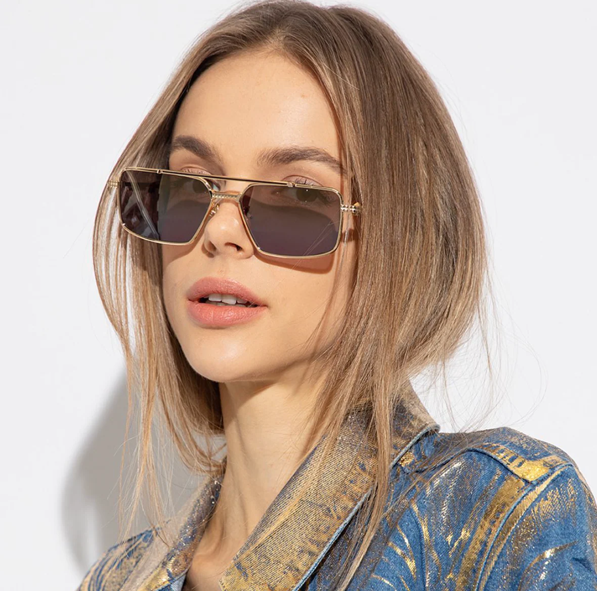 VALENTINO VLS111B V-SEI GLD BRN 58 SUNGLASSES