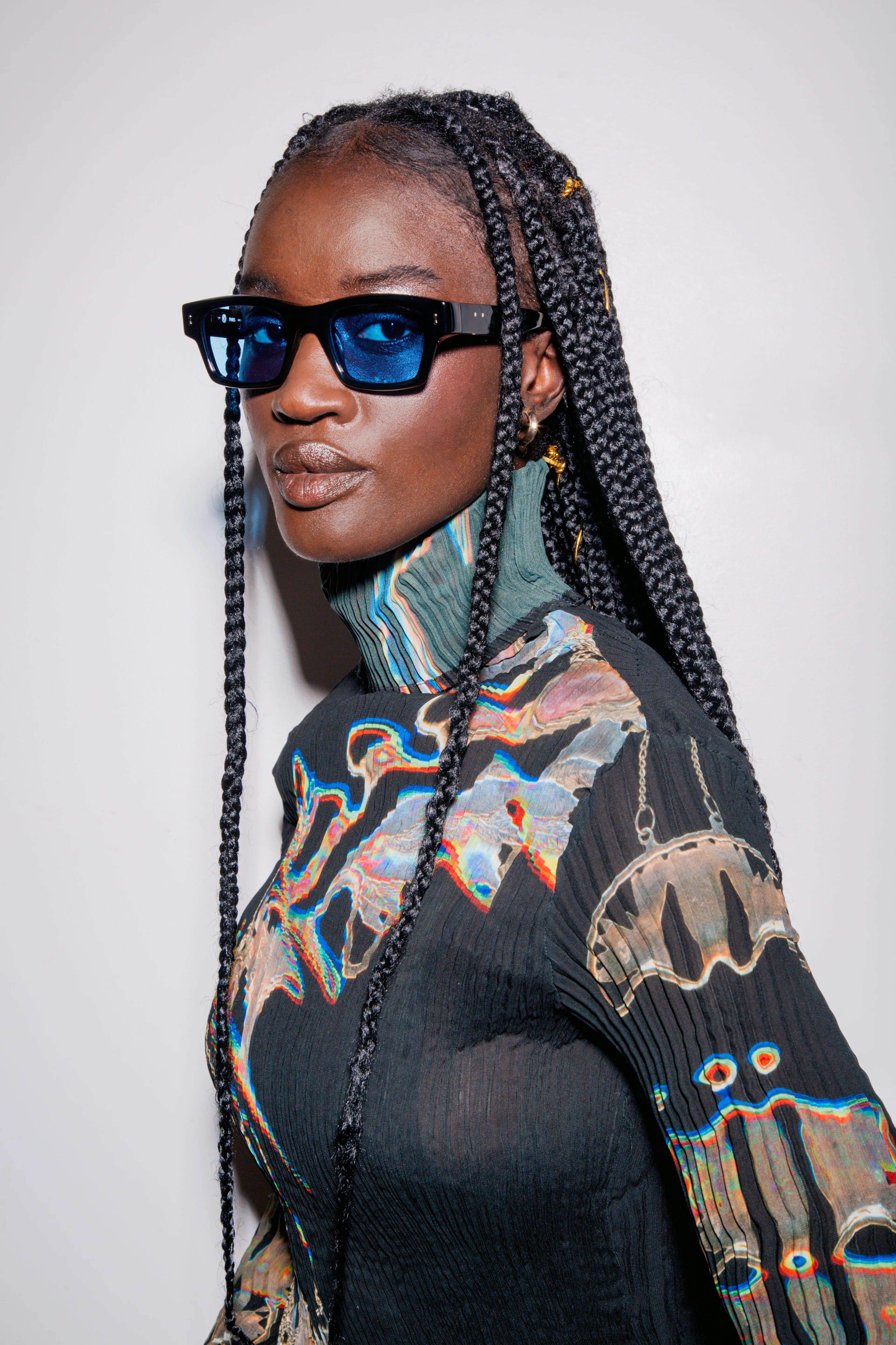 PETER AND MAY S119 SUN AMY BLK BLUE 50 SUNGLASSES