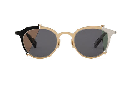 MASAHIRO MARUYAMA MM0049 BROKEN BLK GLD SIL 47 SUNGLASSES