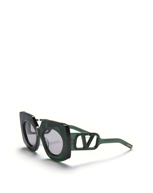 VALENTINO VLS127C GRN GLD 53 SUNGLASSES