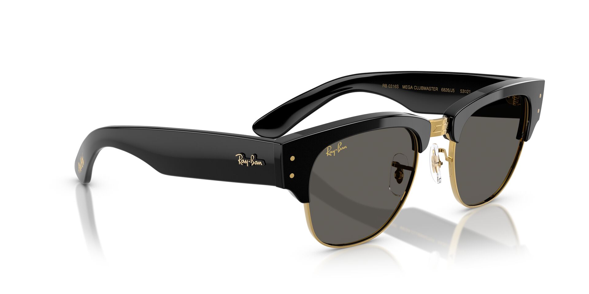 RAYBAN RB0316S MEGA CLUBMASTER 6826J5 50 SUNGLASSES