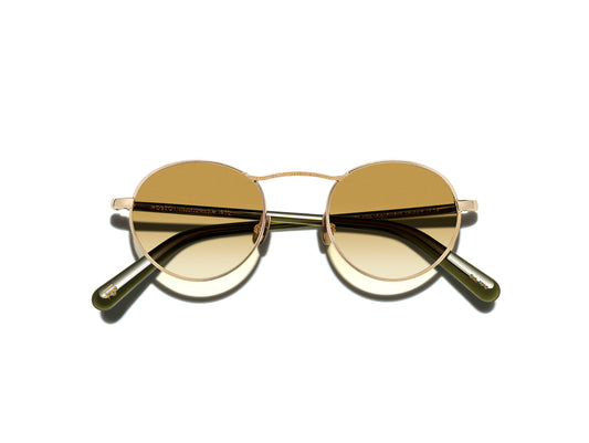 MOSCOT KANAKA GOLD DARK GREEN 49 SUNGLASSES