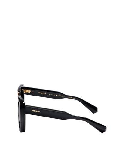 VALENTINO VLS161A V-GOLD II BLK GLD 53 SUNGLASSES