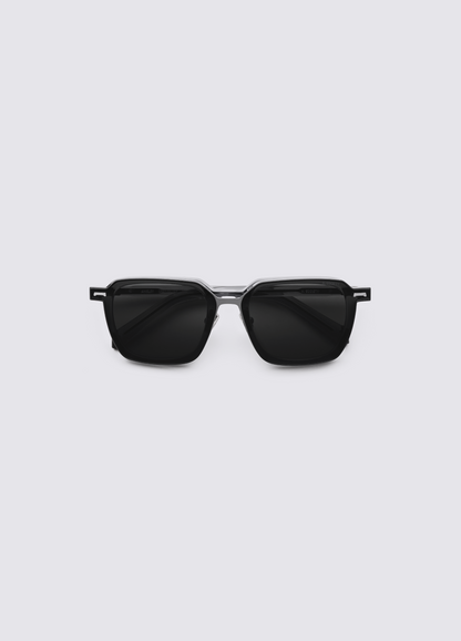 A SOCIETY AINSLEY CLIPON GREY SILVER 51 SUNGLASSES