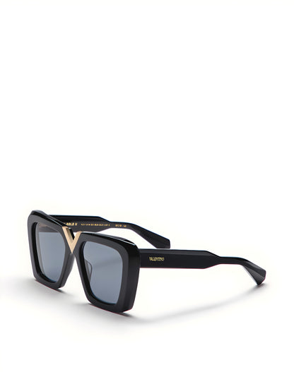 VALENTINO VLS161A V-GOLD II BLK GLD 53 SUNGLASSES