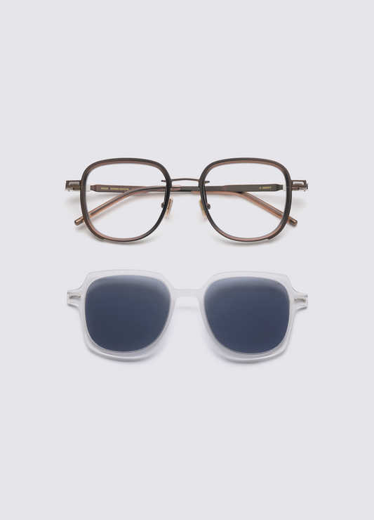 A SOCIETY ARBOR CLIPON BROWN CRYSTAL 50 SUNGLASSES