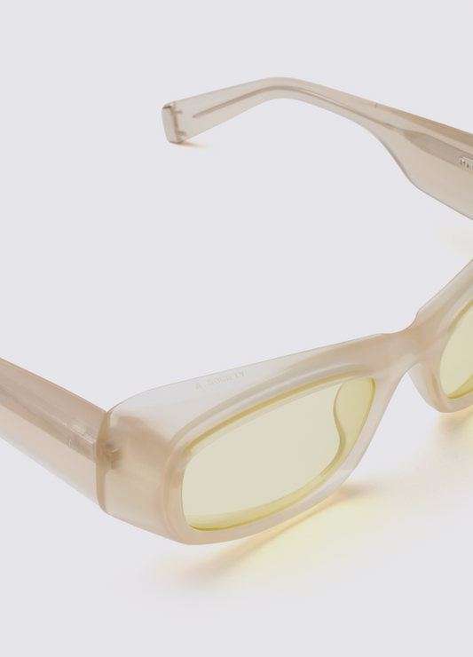 A SOCIETY ARLO YELLOW 55 SUNGLASSES