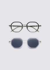 A SOCIETY CHARLIE CLIPON OLIVE CRYSTAL 49 SUNGLASS