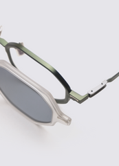 A SOCIETY CHARLIE CLIPON OLIVE CRYSTAL 49 SUNGLASS