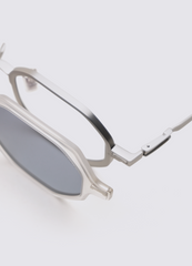 A SOCIETY CHARLIE CLIPON SILVER CRYSTAL 49 SUNGLASSES