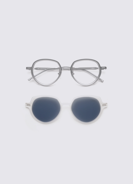 A SOCIETY COVE CLIPON SILVER CRYSTAL 50 SUNGLASSES