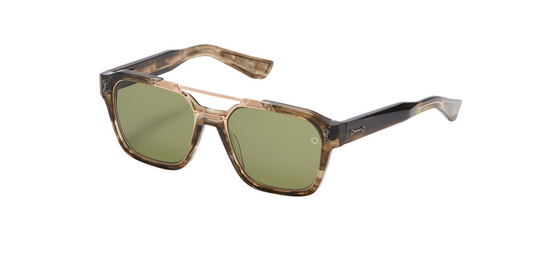 AKONI AKS509C GRN GLD 55 SUNGLASSES