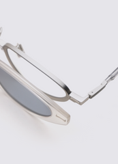 A SOCIETY DREW CLIPON SILVER CRYSTAL 51 SUNGLASSES