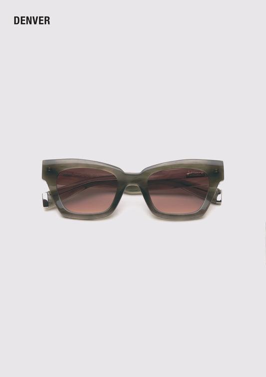 A SOCIETY DENVER GREEN 50 SUNGLASSES