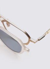 A SOCIETY JETT CLIPON GOLD CRYSTAL 51 SUNGLASSES