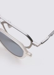 A SOCIETY JETT CLIPON SILVER CRYSTAL 51 SUNGLASSES