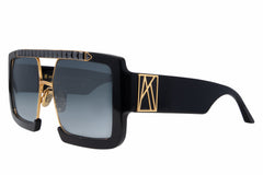 ANNA KARIN LE SWAG  BLACK CRYSTAL 0002 Full 56 150 Composite Plastic + Metal SUNGLASSES