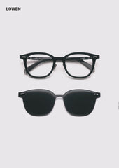 A SOCIETY LOWEN CLIPON BLACK BLACK 49 SUNGLASSES