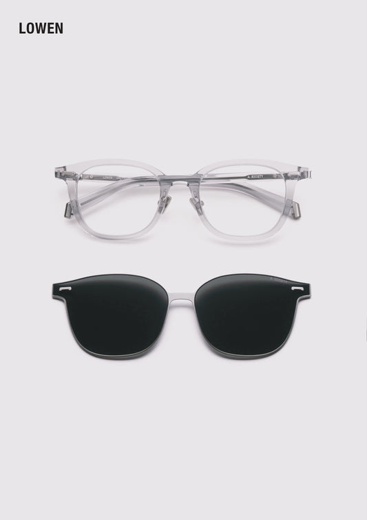 A SOCIETY LOWEN CLIPON GREY SILVER 49 SUNGLASSES