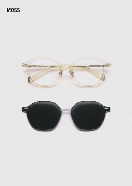 A SOCIETY MOSS CLIPON HONEY SILVER 51 SUNGLASSES