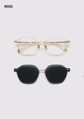 A SOCIETY MOSS CLIPON HONEY SILVER 51 SUNGLASSES