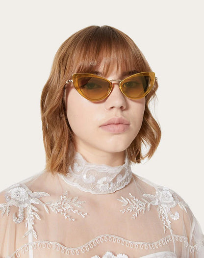 VALENTINO VLS102B VIII GLD BRN 50 SUNGLASSES