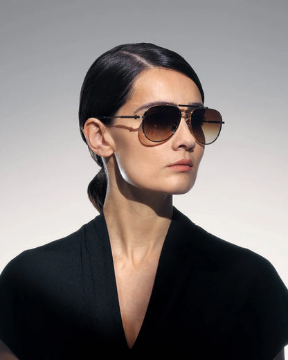 AKONI AKS202A HYDRA GLD BLK 59 SUNGLASSES