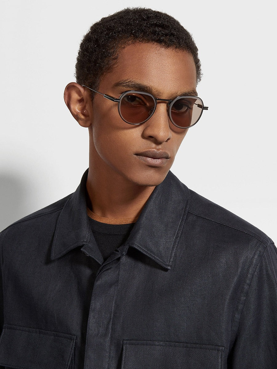 ZEGNA EZ0244 08E 52 SUNGLASSES