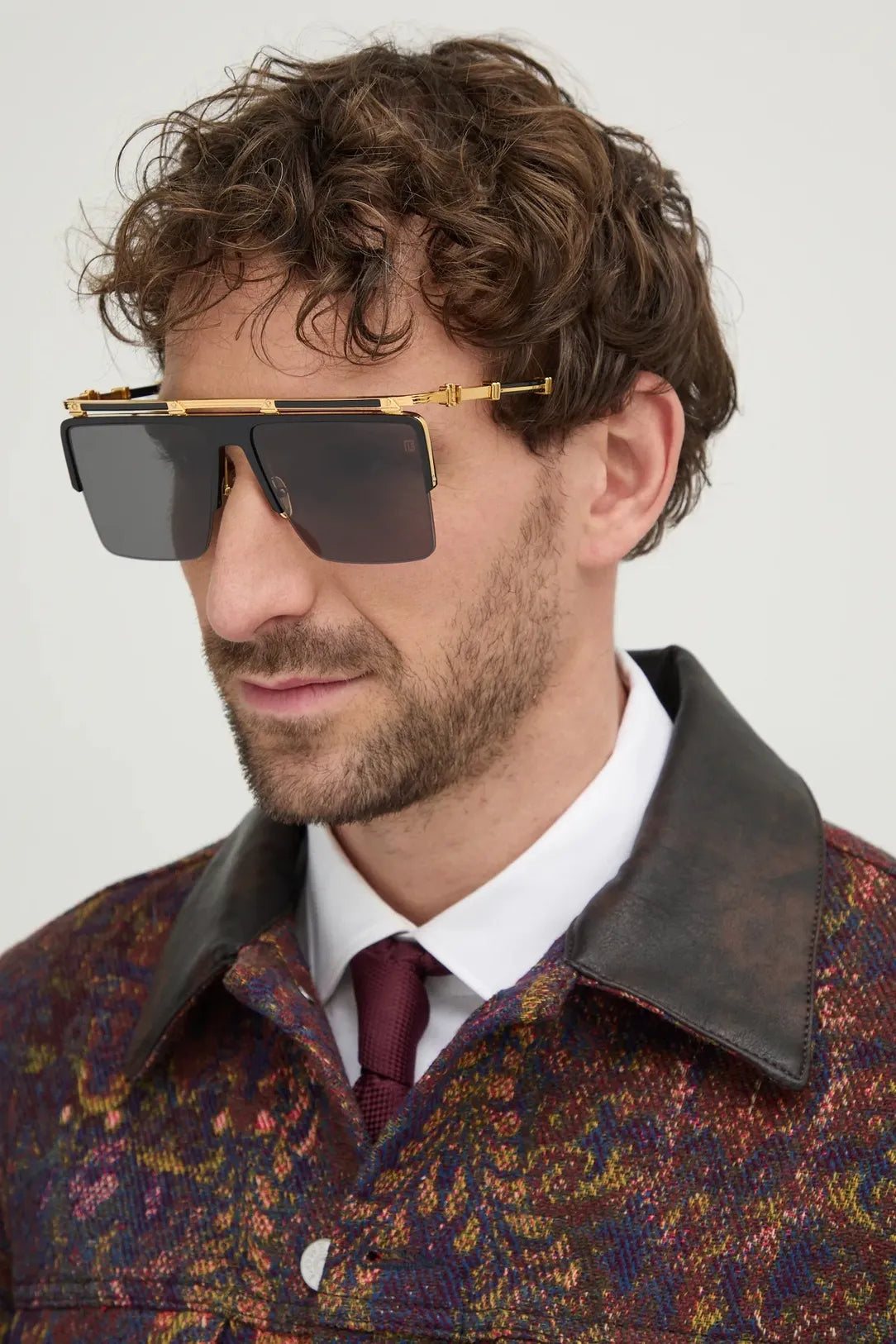 BALMAIN BPS168A TRIOMPHE BLK GLD 61 SUNGLASSES