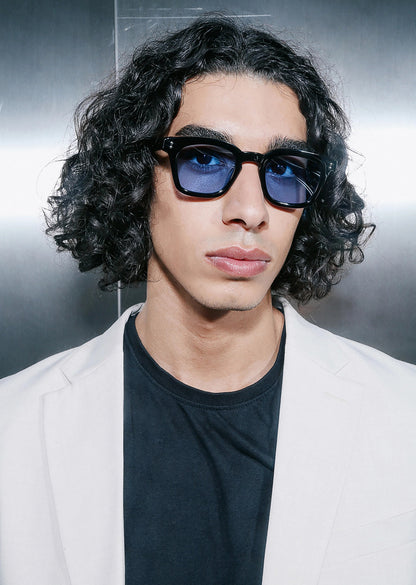 PETER AND MAY S101 SUN SON BLK BLU 47 SUNGLASSES