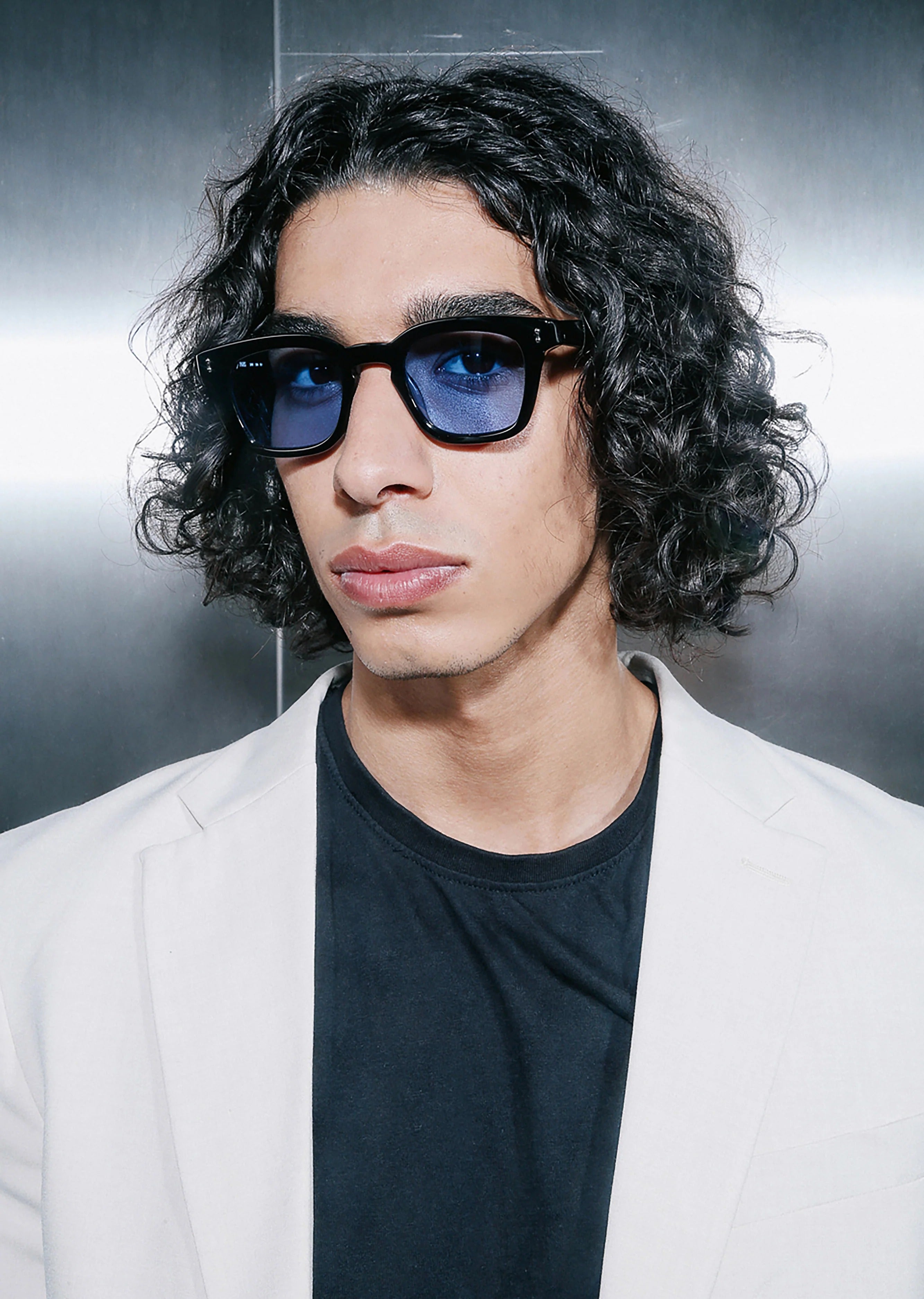 PETER AND MAY S101 SUN SON BLK BLU 47 SUNGLASSES